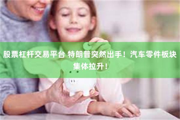 股票杠杆交易平台 特朗普突然出手！汽车零件板块集体拉升！